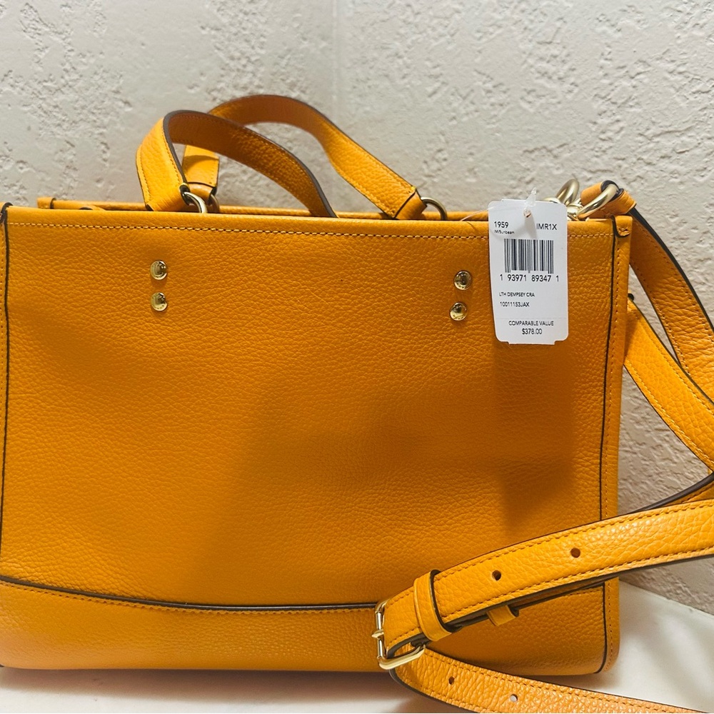 Coach Yellow Shoulder Bag with Gold Hardware